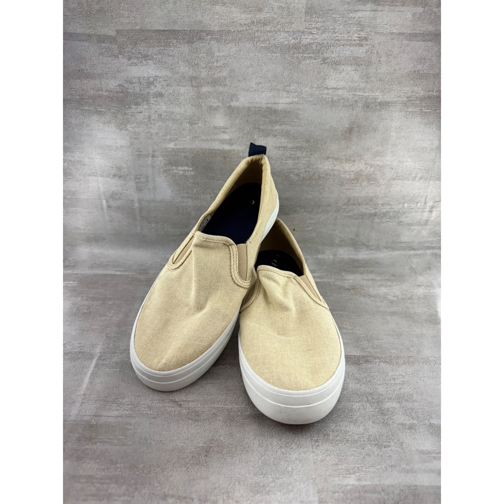 Sperry Crest Vibe Linen Slip On Sneakers Oatmeal Beige STS84534 Women Sz 8.5
